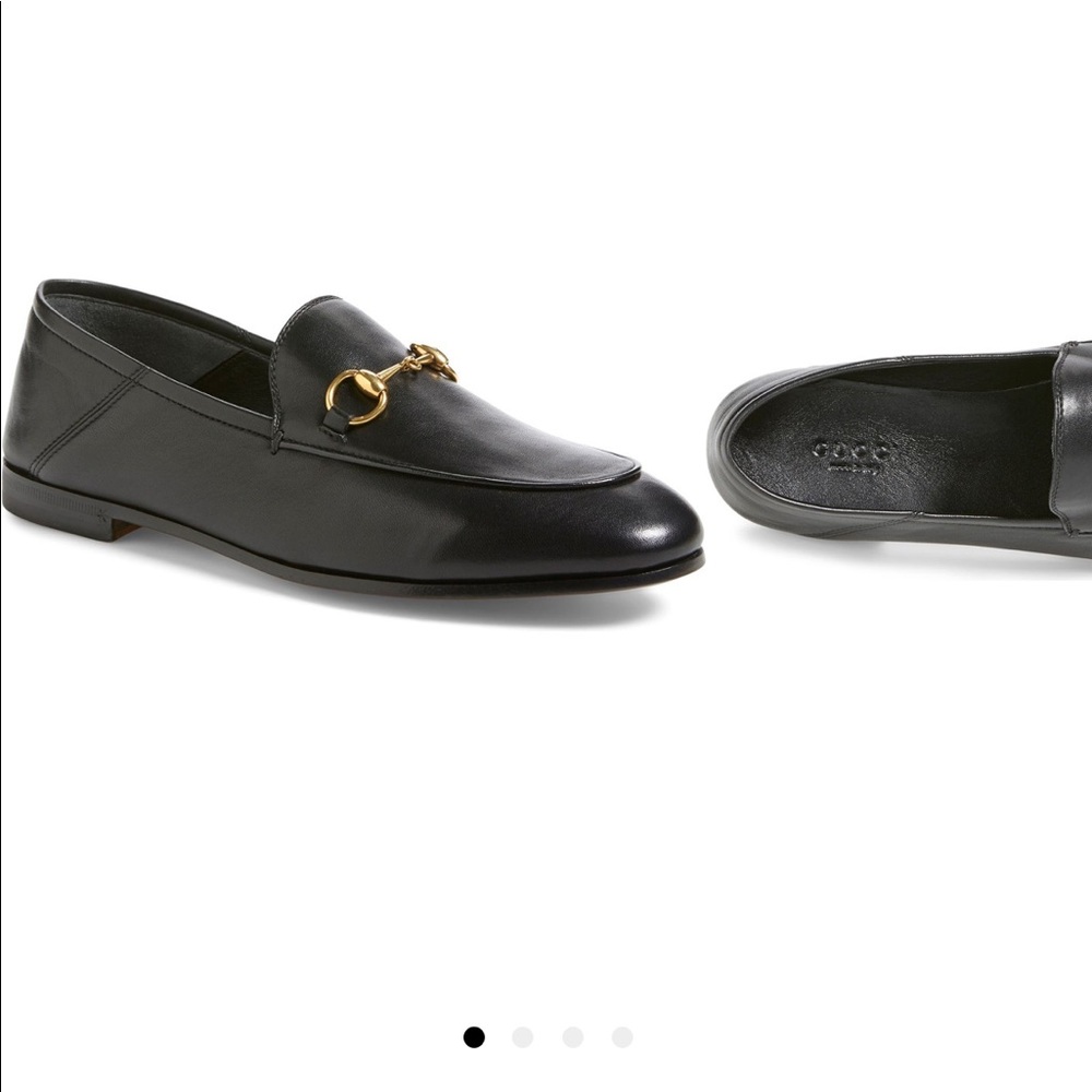 Gucci Brixton Black Leather Loafer size 37.5
